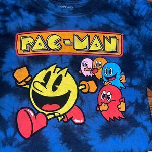Fifth Sun Men's Pac-Man Blue Tie Dye Long Sleeve SZ S